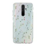 Manitoba Xiaomi Redmi Note 8 Pro ile Uyumlu Çiçekler Tasarımlı Baskılı Şeffaf Telefon Kılıfı