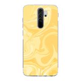 Manitoba Xiaomi Redmi Note 8 Pro ile Uyumlu Desen Tasarımlı Baskılı Şeffaf Telefon Kılıfı, Sarı