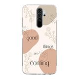 Manitoba Xiaomi Redmi Note 8 Pro ile Uyumlu Good Things Are Coming Tasarımlı Baskılı Şeffaf Telefon Kılıfı, Çok Renkli