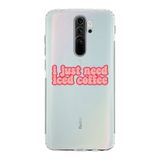 Manitoba Xiaomi Redmi Note 8 Pro ile Uyumlu Iced Coffee Tasarımlı Baskılı Şeffaf Silikon Telefon Kılıfı, Çok Renkli