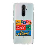 Manitoba Xiaomi Redmi Note 8 Pro ile Uyumlu Its A Good Day Tasarımlı Baskılı Şeffaf Telefon Kılıfı, Çok Renkli