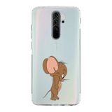 Manitoba Xiaomi Redmi Note 8 Pro ile Uyumlu Jerry Tasarımlı Baskılı Şeffaf Silikon Telefon Kılıfı, Çok Renkli