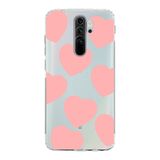 Manitoba Xiaomi Redmi Note 8 Pro ile Uyumlu Kalpler Tasarımlı Baskılı Şeffaf Telefon Kılıfı