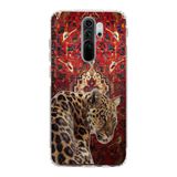 Manitoba Xiaomi Redmi Note 8 Pro ile Uyumlu Leopar Tasarımlı Baskılı Şeffaf Telefon Kılıfı