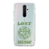 Manitoba Xiaomi Redmi Note 8 Pro ile Uyumlu Lost Music Tasarımlı Baskılı Şeffaf Silikon Telefon Kılıfı, Çok Renkli