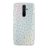 Manitoba Xiaomi Redmi Note 8 Pro ile Uyumlu Minik Kalpler Tasarımlı Baskılı Şeffaf Silikon Telefon Kılıfı, Çok Renkli