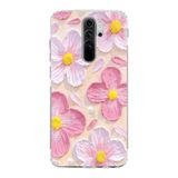 Manitoba Xiaomi Redmi Note 8 Pro ile Uyumlu Pastel Çiçek Tasarımlı Baskılı Şeffaf Telefon Kılıfı
