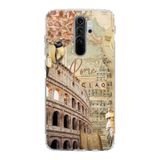 Manitoba Xiaomi Redmi Note 8 Pro ile Uyumlu Roma Tasarımlı Baskılı Şeffaf Silikon Telefon Kılıfı, Çok Renkli