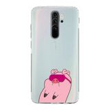Manitoba Xiaomi Redmi Note 8 Pro ile Uyumlu Sevimli Domuz Tasarımlı Baskılı Şeffaf Telefon Kılıfı