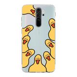 Manitoba Xiaomi Redmi Note 8 Pro ile Uyumlu Sevimli Ördek Tasarımlı Baskılı Şeffaf Silikon Telefon Kılıfı, Çok Renkli