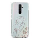 Manitoba Xiaomi Redmi Note 8 Pro ile Uyumlu Soyut Sanat Tasarımlı Baskılı Şeffaf Silikon Telefon Kılıfı, Çok Renkli