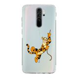 Manitoba Xiaomi Redmi Note 8 Pro ile Uyumlu Tiger Tasarımlı Baskılı Şeffaf Silikon Telefon Kılıfı, Çok Renkli
