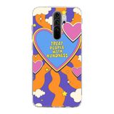 Manitoba Xiaomi Redmi Note 8 Pro ile Uyumlu Treat With Kindness Tasarımlı Baskılı Şeffaf Telefon Kılıfı, Çok Renkli