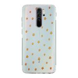 Manitoba Xiaomi Redmi Note 8 Pro ile Uyumlu Yıldızlar Tasarımlı Baskılı Şeffaf Silikon Telefon Kılıfı, Çok Renkli