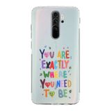 Manitoba Xiaomi Redmi Note 8 Pro ile Uyumlu You Are Exactly Tasarımlı Baskılı Şeffaf Telefon Kılıfı, Çok Renkli