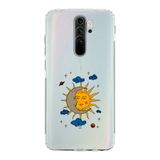 Manitoba Xiaomi Redmi Note 8 Pro Uyumlu Ay Güneş ve Gezegen Tasarımlı Baskılı Şeffaf Telefon Kılıfı