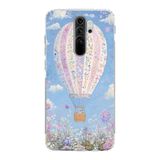Manitoba Xiaomi Redmi Note 8 Pro Uyumlu Baskılı Yumuşak Silikon Şeffaf Telefon Kılıfı, Çiçek Balon Deseni