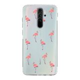 Manitoba Xiaomi Redmi Note 8 Pro Uyumlu Baskılı Yumuşak Silikon Şeffaf Telefon Kılıfı, Flamingo Desen