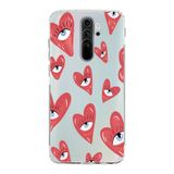 Manitoba Xiaomi Redmi Note 8 Pro Uyumlu Baskılı Yumuşak Silikon Şeffaf Telefon Kılıfı, Göz Deseni