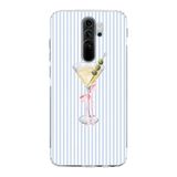 Manitoba Xiaomi Redmi Note 8 Pro Uyumlu Baskılı Yumuşak Silikon Şeffaf Telefon Kılıfı, Kokteyl Deseni