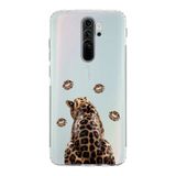 Manitoba Xiaomi Redmi Note 8 Pro Uyumlu Baskılı Yumuşak Silikon Şeffaf Telefon Kılıfı, Leopar Desen