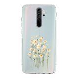 Manitoba Xiaomi Redmi Note 8 Pro Uyumlu Baskılı Yumuşak Silikon Şeffaf Telefon Kılıfı, Papatya Deseni