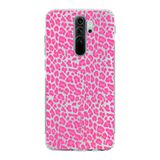 Manitoba Xiaomi Redmi Note 8 Pro Uyumlu Baskılı Yumuşak Silikon Şeffaf Telefon Kılıfı, Pembe Leopar Desen