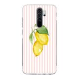 Manitoba Xiaomi Redmi Note 8 Pro Uyumlu Baskılı Yumuşak Silikon Şeffaf Telefon Kılıfı, Sarı Limon Desenli