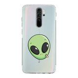 Manitoba Xiaomi Redmi Note 8 Pro Uyumlu Baskılı Yumuşak Silikon Şeffaf Telefon Kılıfı, Yeşil Alien Desen