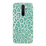 Manitoba Xiaomi Redmi Note 8 Pro Uyumlu Baskılı Yumuşak Silikon Şeffaf Telefon Kılıfı, Yeşil Leopar Desen