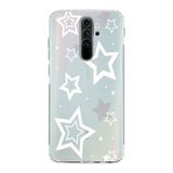 Manitoba Xiaomi Redmi Note 8 Pro Uyumlu Baskılı Yumuşak Silikon Şeffaf Telefon Kılıfı, Yıldız Deseni