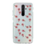 Manitoba Xiaomi Redmi Note 8 Pro Uyumlu Çiçek Tasarımlı Baskılı Şeffaf Silikon Telefon Kılıfı, Çok Renkli