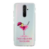 Manitoba Xiaomi Redmi Note 8 Pro Uyumlu Cool Mom Tasarımlı Baskılı Şeffaf Telefon Kılıfı, Çok Renkli