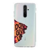Manitoba Xiaomi Redmi Note 8 Pro Uyumlu Dont Give Up Tasarımlı Baskılı Şeffaf Telefon Kılıfı, Çok Renkli