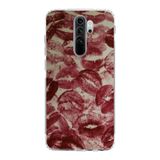 Manitoba Xiaomi Redmi Note 8 Pro Uyumlu Dudak Tasarımlı Baskılı Şeffaf Telefon Kılıfı, Çok Renkli
