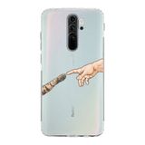 Manitoba Xiaomi Redmi Note 8 Pro Uyumlu El ve Pati Tasarımlı Baskılı Şeffaf Telefon Kılıfı, Çok Renkli