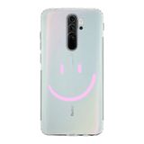 Manitoba Xiaomi Redmi Note 8 Pro Uyumlu Gülen Yüz Tasarımlı Baskılı Şeffaf Telefon Kılıfı