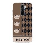 Manitoba Xiaomi Redmi Note 8 Pro Uyumlu Hey Yo Tasarımlı Baskılı Şeffaf Telefon Kılıfı, Silikon, Çok Renkli