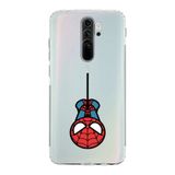Manitoba Xiaomi Redmi Note 8 Pro Uyumlu Örümcek Tasarımlı Baskılı Şeffaf Silikon Telefon Kılıfı