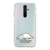 Manitoba Xiaomi Redmi Note 8 Pro Uyumlu Overthinking Tasarımlı Baskılı Şeffaf Telefon Kılıfı, Çok Renkli