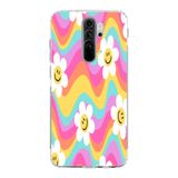 Manitoba Xiaomi Redmi Note 8 Pro Uyumlu Papatya Tasarımlı Baskılı Şeffaf Telefon Kılıfı, Çok Renkli
