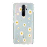 Manitoba Xiaomi Redmi Note 8 Pro Uyumlu Papatya Tasarımlı Baskılı Şeffaf Telefon Kılıfı