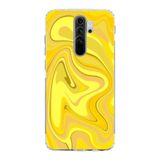 Manitoba Xiaomi Redmi Note 8 Pro Uyumlu Sarı Desen Tasarımlı Baskılı Şeffaf Telefon Kılıfı