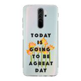 Manitoba Xiaomi Redmi Note 8 Pro Uyumlu, Today Is Going To Be A Great Day Tasarımlı, Baskılı Şeffaf Telefon Kılıfı, Çok Renkli