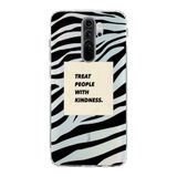 Manitoba Xiaomi Redmi Note 8 Pro Uyumlu Treat People With Kindness Tasarımlı Baskılı Şeffaf Telefon Kılıfı, Çok Renkli