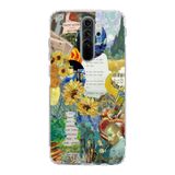 Manitoba Xiaomi Redmi Note 8 Pro Uyumlu Van Gogh Kolaj Tasarımlı Baskılı Şeffaf Telefon Kılıfı, Çok Renkli