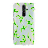 Manitoba Xiaomi Redmi Note 8 Pro Uyumlu Yeşil Yıldırım Tasarımlı Baskılı Şeffaf Telefon Kılıfı