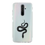 Manitoba Xiaomi Redmi Note 8 Pro Uyumlu Yılan Tasarımlı Baskılı Şeffaf Telefon Kılıfı, Çok Renkli