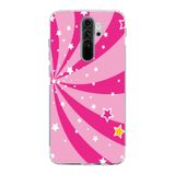 Manitoba Xiaomi Redmi Note 8 Pro Uyumlu Yıldız Tasarımlı Baskılı Şeffaf Telefon Kılıfı, Silikon, Çok Renkli