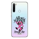 Manitoba Xiaomi Redmi Note 8 Uyumlu Allow Yourself Tasarımlı Baskılı Şeffaf Telefon Kılıfı, Çok Renkli